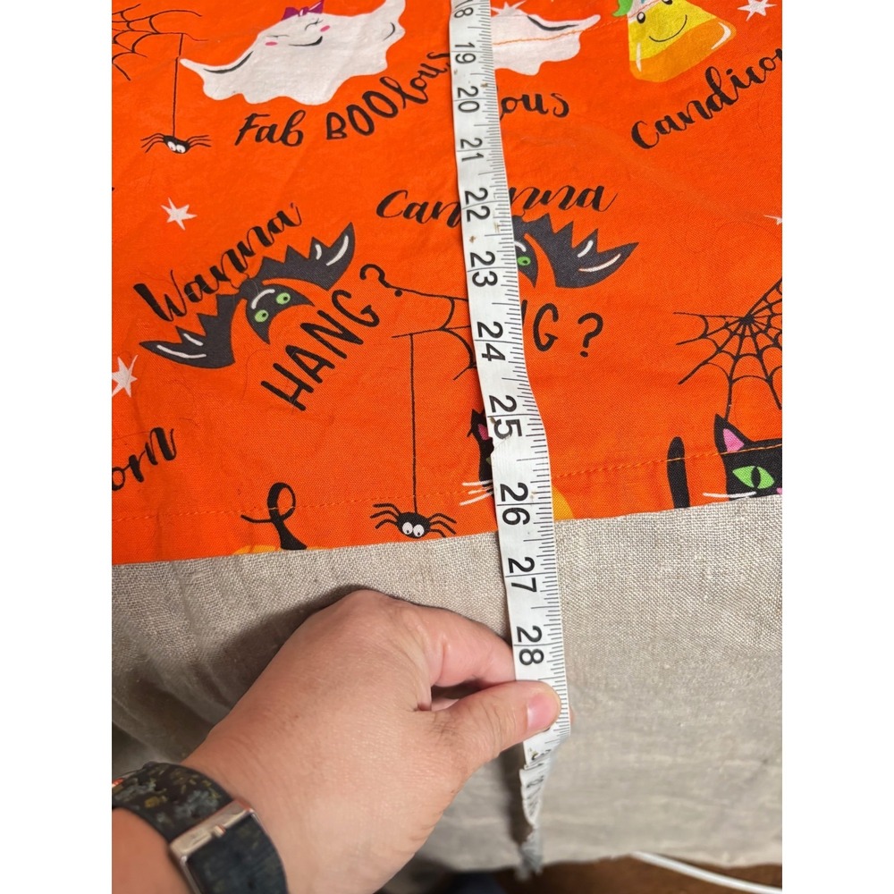 ScrubStar Halloween Scrub Top Large Orange Cats Ghosts Pumpkin Nurse V Neck - Picture 2 of 8
